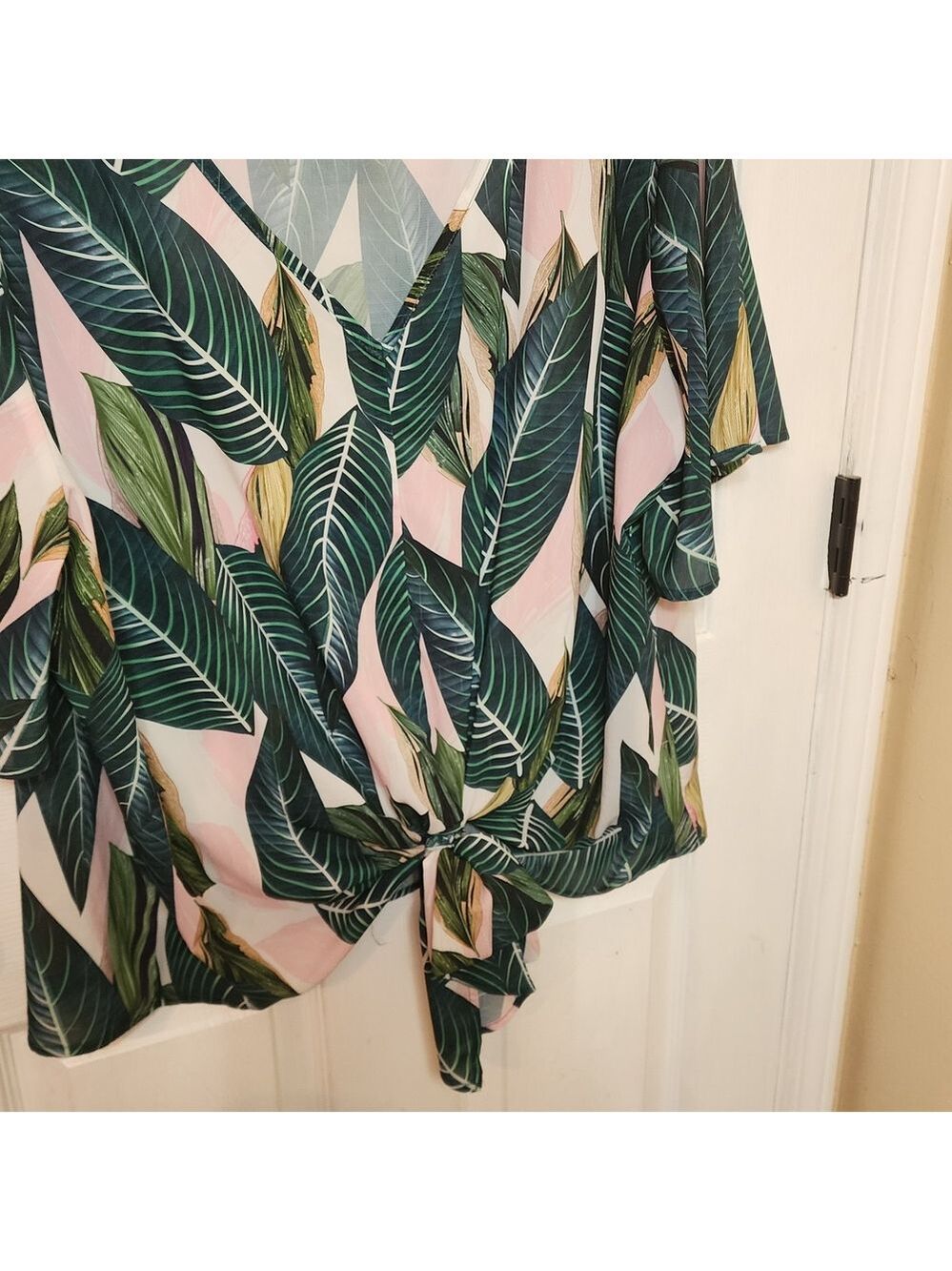 Tropical Leaf Print Women's Top